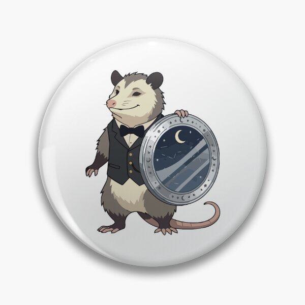 Item preview, Nocturnal Opossum Trash Lid Shield Moon Art designed and sold by Arc2020.