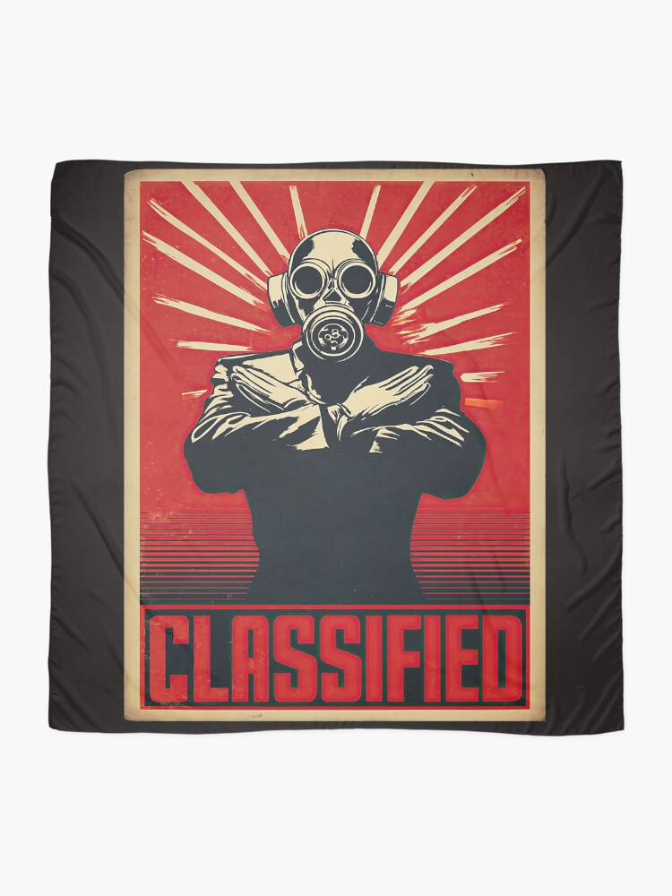 Thumbnail 2 of 3, Scarf, Titel Classified Propaganda Poster designed and sold by obstinator.