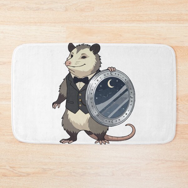 Item preview, Nocturnal Opossum Trash Lid Shield Moon Art designed and sold by Arc2020.