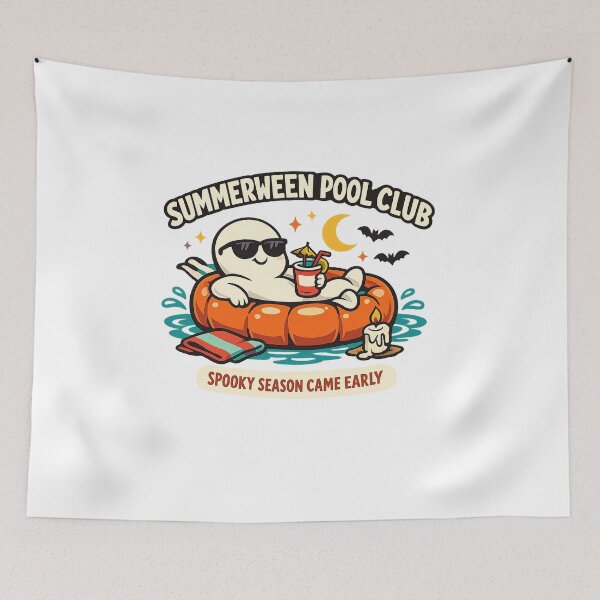 Item preview, Summerween Pool Club Ghost Halloween In July designed and sold by Concrete Coffee Studio.