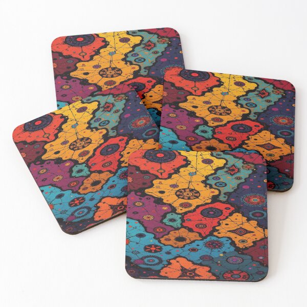 Item preview, Cosmic Psychedelic Map - Fluid Abstract Pattern with Multicolored Mystic Circles designed and sold by RAYBIL.