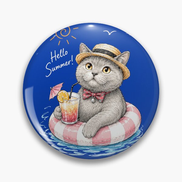 Item preview, Hello Summer Cat – Cute Pool Float Vacation Kitty Party designed and sold by lematworks.
