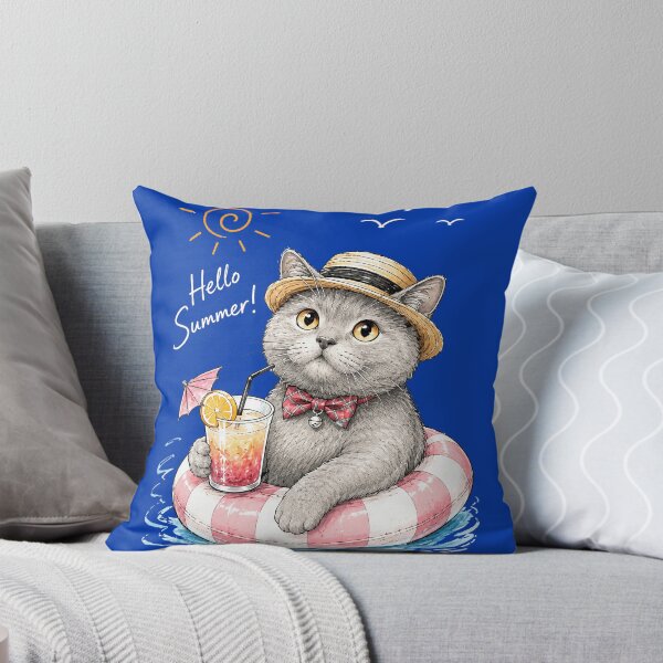 Item preview, Hello Summer Cat – Cute Pool Float Vacation Kitty Party designed and sold by lematworks.