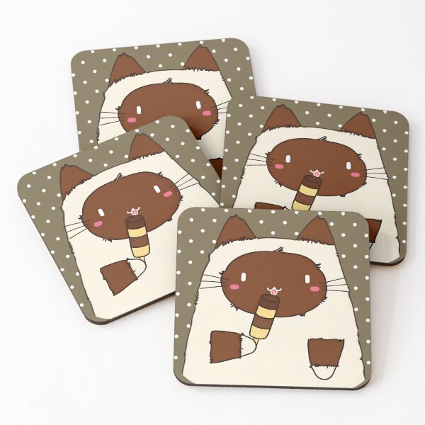Item preview, Siamese Cat Eating Chocolate Vanilla Ice Cream designed and sold by Cutecharactel.