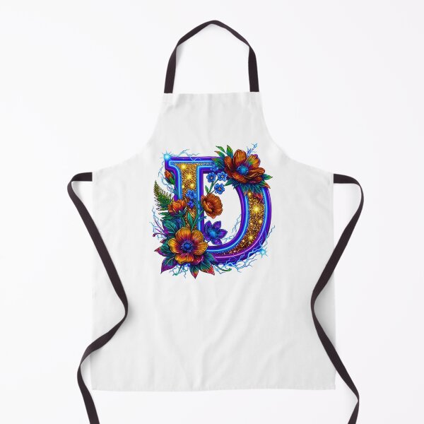 Item preview, Floral Neon D Initial Monogram designed and sold by MBBialyPiksel.