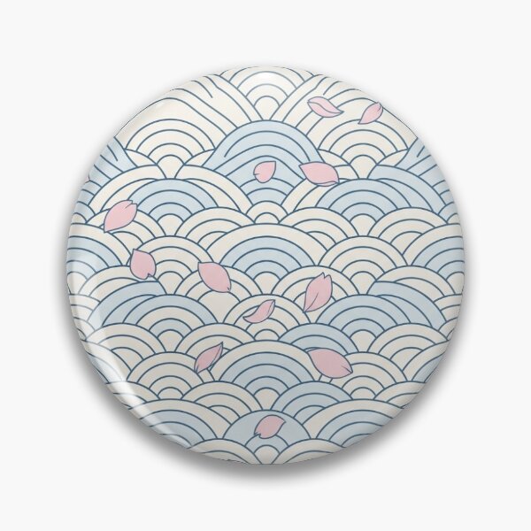 Item preview, Japanese Seigaiha Wave Pattern with Cherry Blossoms in Soft Pastel Colors designed and sold by eatoppo.