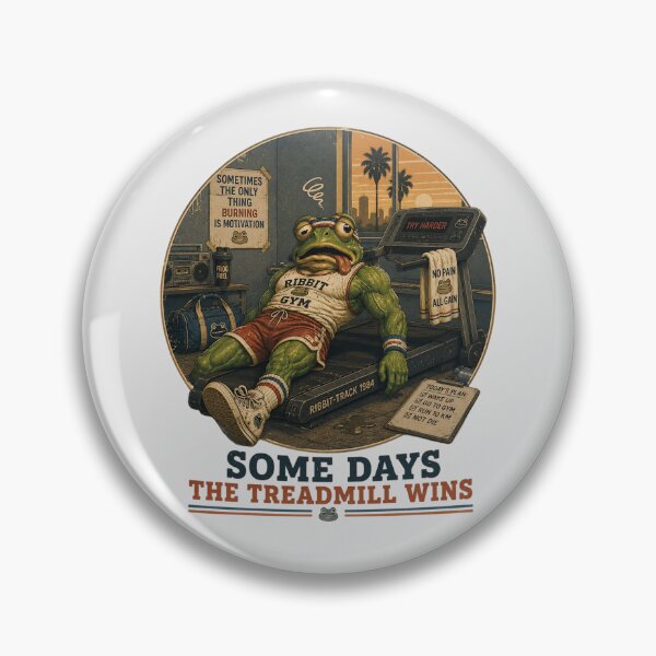 Item preview, Gym Frog Treadmill Wins Funny 80s Retro Workout designed and sold by MythicCotton.