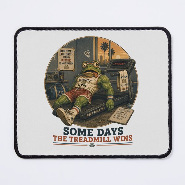 Item preview, Gym Frog Treadmill Wins Funny 80s Retro Workout designed and sold by MythicCotton.
