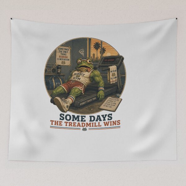 Item preview, Gym Frog Treadmill Wins Funny 80s Retro Workout designed and sold by MythicCotton.