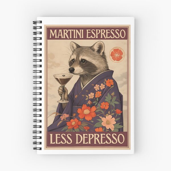 Item preview, More Espresso Less Depresso Raccoon Espresso Martini Shirt designed and sold by RockFireMerch.