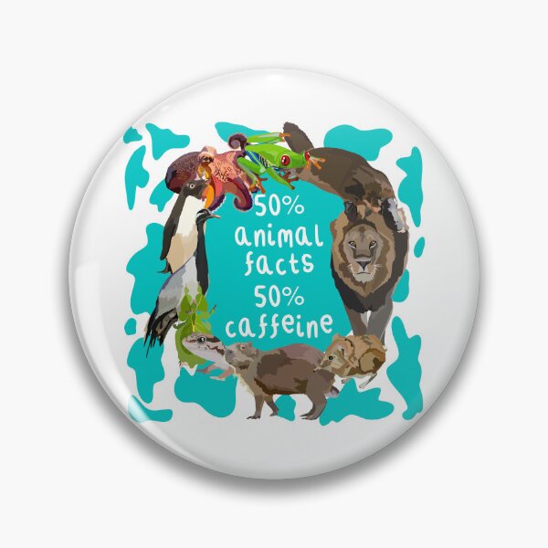 Item preview, 50% Animal Facts 50% Caffeine, Zookeeper, Cute Animal with Coffee – Caffeine Lover’s Funny Wildlife Design designed and sold by PrettylittlepastelUk.
