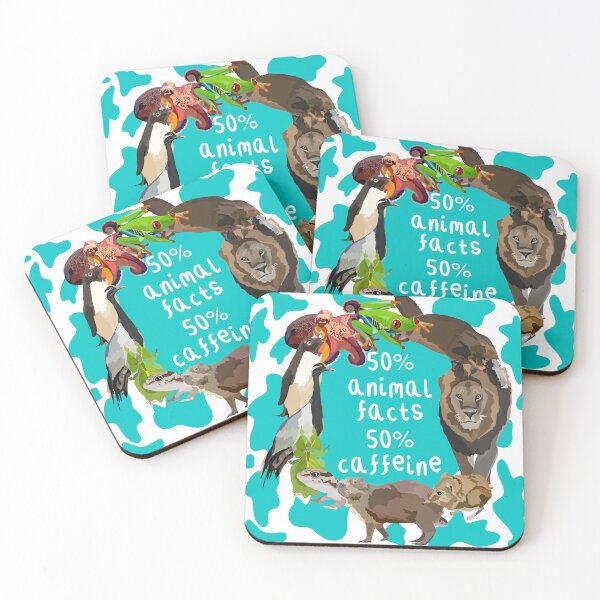 Item preview, 50% Animal Facts 50% Caffeine, Zookeeper, Cute Animal with Coffee – Caffeine Lover’s Funny Wildlife Design designed and sold by PrettylittlepastelUk.