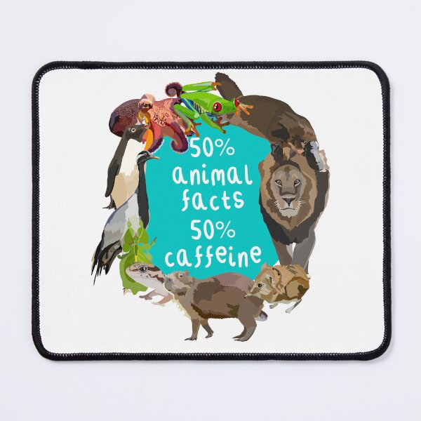 Item preview, 50% Animal Facts 50% Caffeine, Zookeeper, Cute Animal with Coffee – Caffeine Lover’s Funny Wildlife Design designed and sold by PrettylittlepastelUk.