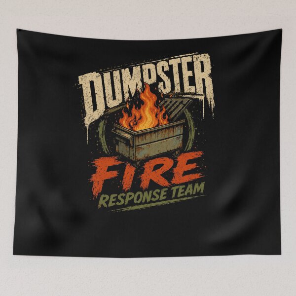 Item preview, Dumpster Fire Response Team Sarcastic Humor Meme designed and sold by RetroMini2026.