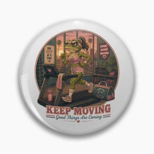 Item preview, Gym Frog Keep Moving Female Retro 80s Workout designed and sold by MythicCotton.