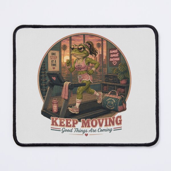 Item preview, Gym Frog Keep Moving Female Retro 80s Workout designed and sold by MythicCotton.