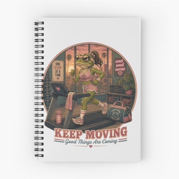 Item preview, Gym Frog Keep Moving Female Retro 80s Workout designed and sold by MythicCotton.