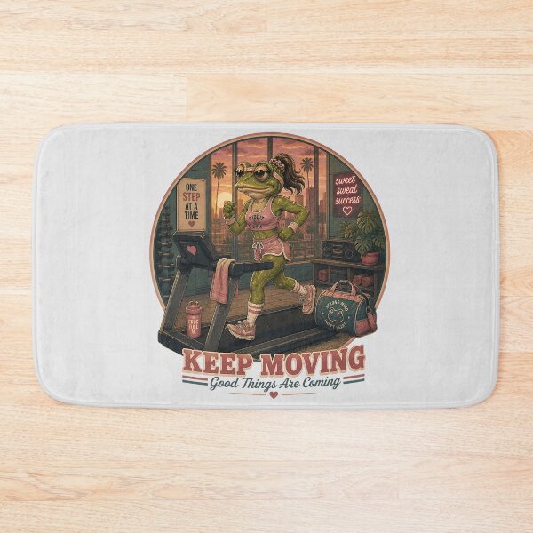 Item preview, Gym Frog Keep Moving Female Retro 80s Workout designed and sold by MythicCotton.