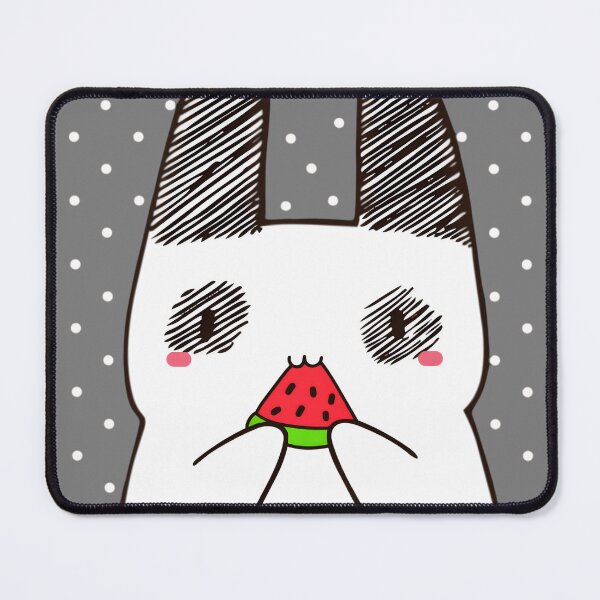 Item preview, Kawaii Bunny Eating Fresh Watermelon Fruit Slice designed and sold by Cutecharactel.