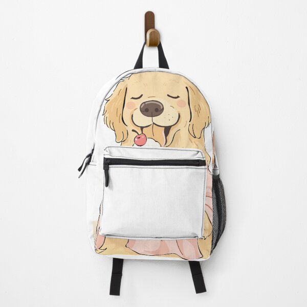 Item preview, Cute cartoon Golden Retriever happily enjoying a colorful ice cream cone designed and sold by maewjpho.