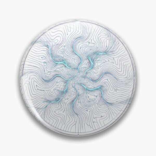Item preview, Cyber Mandala Futuristic Geometric Tech Art Print designed and sold by Nakrisa.