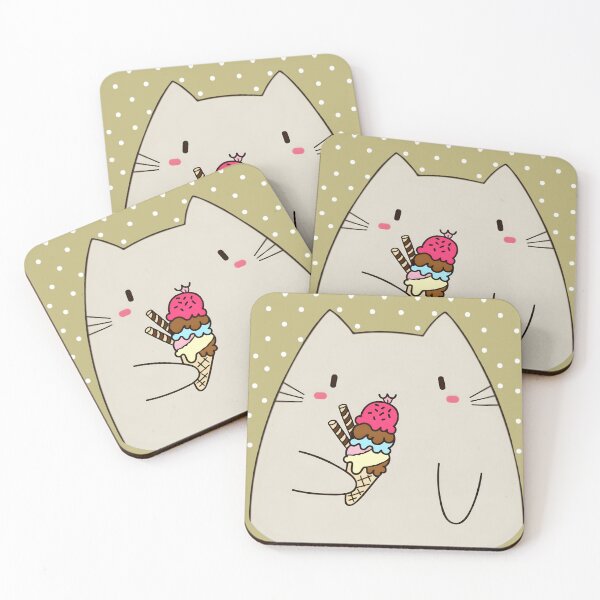 Item preview, Cat Holding Giant Neapolitan Ice Cream Cone designed and sold by Cutecharactel.