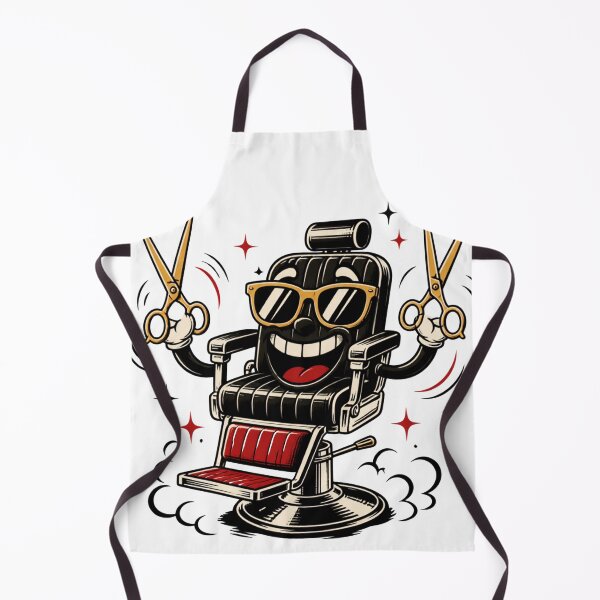 Item preview, Funny Retro Cartoon Barber Chair with Scissors Design designed and sold by Barber MD Culture.