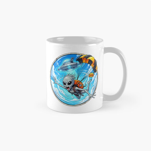 Item preview, Alien Skydiver Jumping with Parachute from UFO designed and sold by Sunkhung.