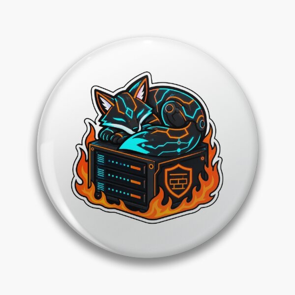 Item preview, Firewall Cyber Fox Sticker | Cool Tech Server Admin Art designed and sold by PixelForge Studio2.