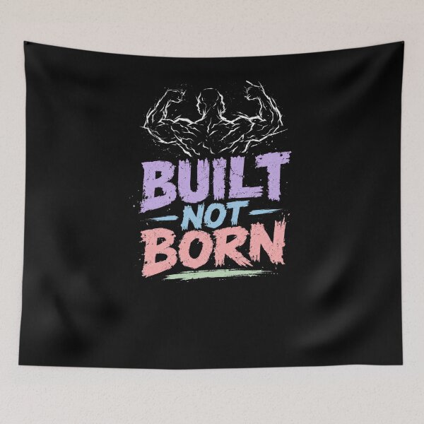 Item preview, Built Not Born Bodybuilding Weightlifting Gym Motivation designed and sold by RetroMini2026.