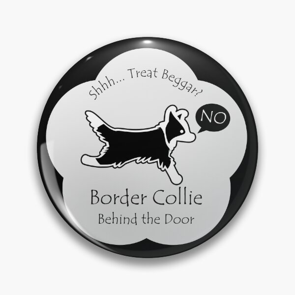 Item preview, Funny Border Collie Treat Beggar Behind the Door Whtie Base designed and sold by Na7nasColorShop.