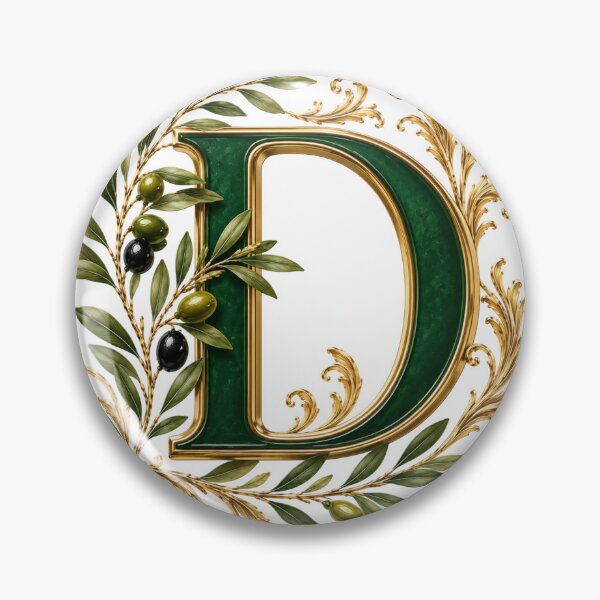 Item preview, Elegant Letter D Monogram with Olive Branches & Gold Botanical Design | Luxury Green Floral Initial designed and sold by MoodLay.