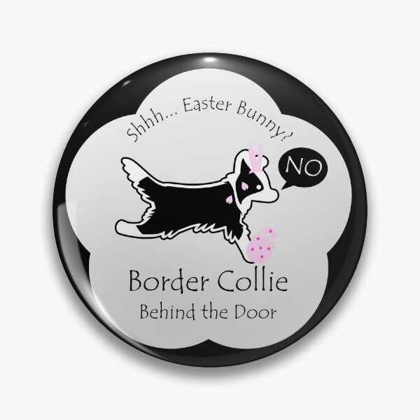 Item preview, Funny Border Collie Easter Bunny Behind the Door Whtie Base designed and sold by Na7nasColorShop.