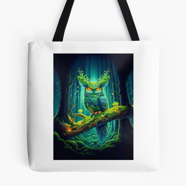 Item preview, Mystical Forest Owl King with Glowing Eyes designed and sold by dougkeder.