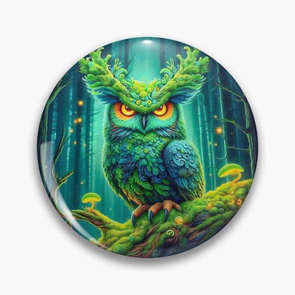 Item preview, Mystical Forest Owl King with Glowing Eyes designed and sold by dougkeder.