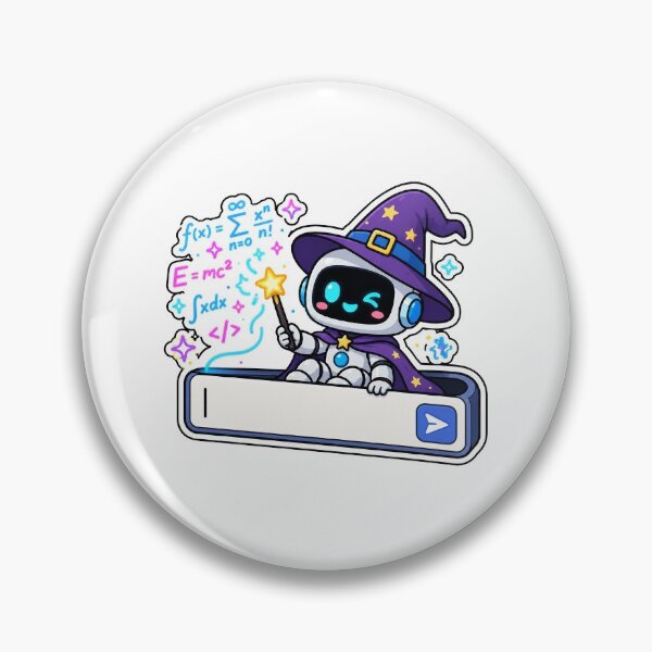 Item preview, AI Prompt Wizard Robot Sticker | Funny Artificial Intelligence Gift designed and sold by PixelForge Studio2.