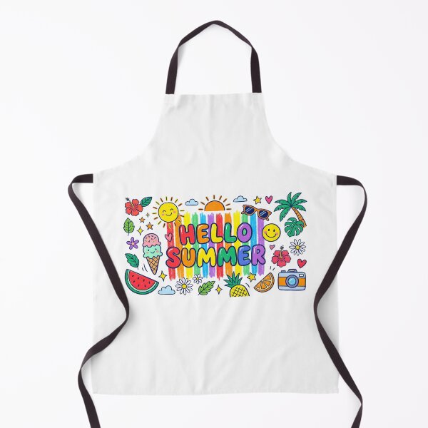 Item preview, Hello Summer Colorful Tropical Doodle Typography  designed and sold by tahminsdesign25.