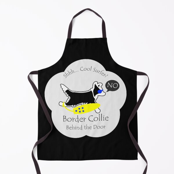 Item preview, Funny Border Collie Cool Surfer Behind the Door White Base designed and sold by Na7nasColorShop.
