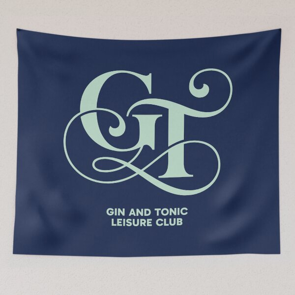 Item preview, GT Monogram Gin and Tonic Leisure Club Vector Art designed and sold by Cozy-Old-Pub.