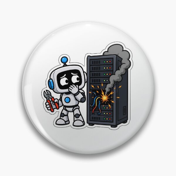 Item preview, AI Agent Server Meltdown Sticker | Funny IT Dev DevOps Gift designed and sold by PixelForge Studio2.