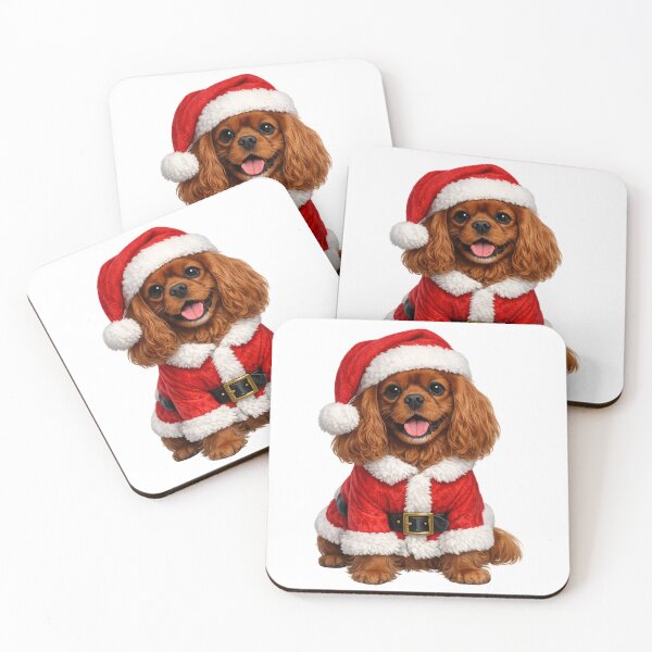 Item preview,  Christmas Santa Ruby Cavalier designed and sold by SpottyRainbow.
