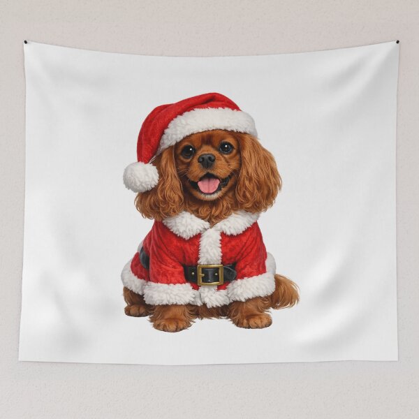 Item preview,  Christmas Santa Ruby Cavalier designed and sold by SpottyRainbow.