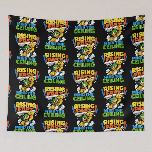Item preview, Rising Fast Mind The Ceiling Funny Motivational Duck Design designed and sold by TeeTimeTreasure.