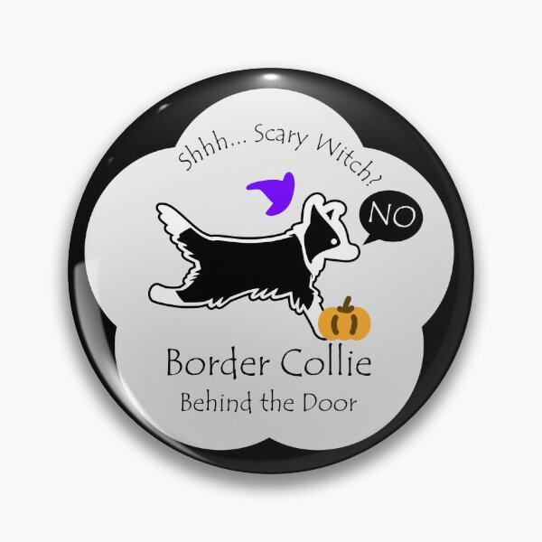 Item preview, Funny Border Collie Scary Witch Behind the Door White Base designed and sold by Na7nasColorShop.