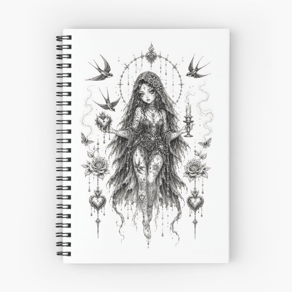 Item preview, Mourning Swallow Witch – Old School Gothic Tattoo Relic designed and sold by ShadowSpriteArt.