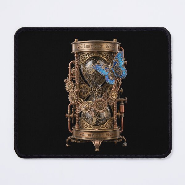 Item preview, Steampunk Hourglass with Blue Butterfly and Sunflowers designed and sold by SilentFlower.