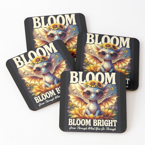 Item preview, Bloom Bright – Cute Fantasy Dragon with Sunflowers designed and sold by Dogandesighn.
