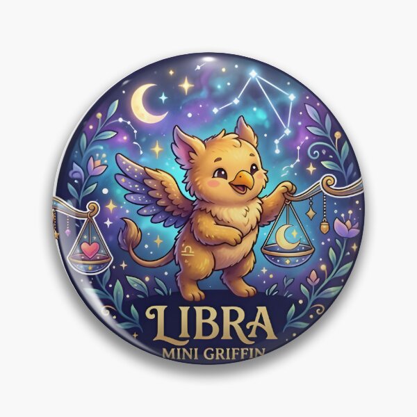 Item preview, Libra Mini Griffin Cute Galaxy Scales Kawaii Zodiac Art designed and sold by Zodiac Celestial Art.