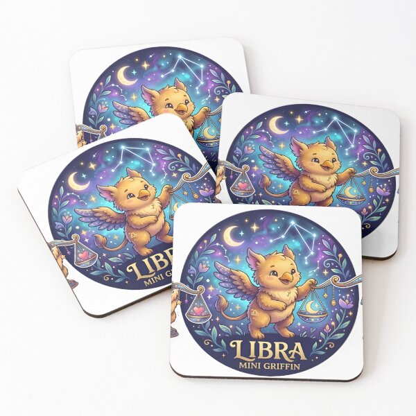 Item preview, Libra Mini Griffin Cute Galaxy Scales Kawaii Zodiac Art designed and sold by Zodiac Celestial Art.