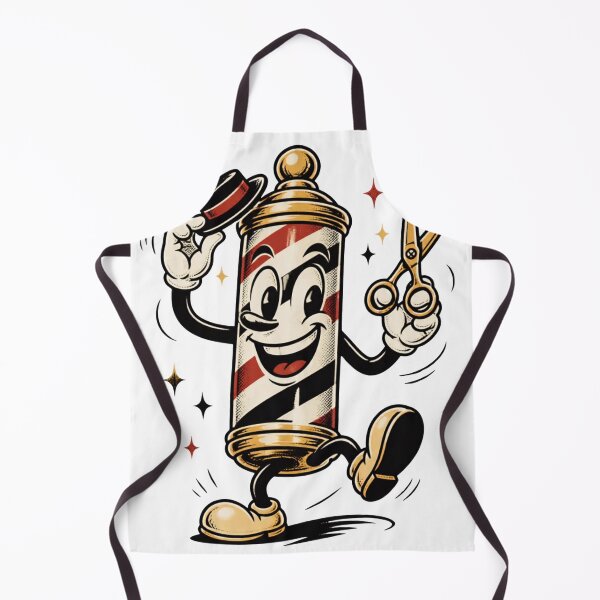 Item preview, Funny Retro Cartoon Barber Pole Character with Scissors designed and sold by Barber MD Culture.